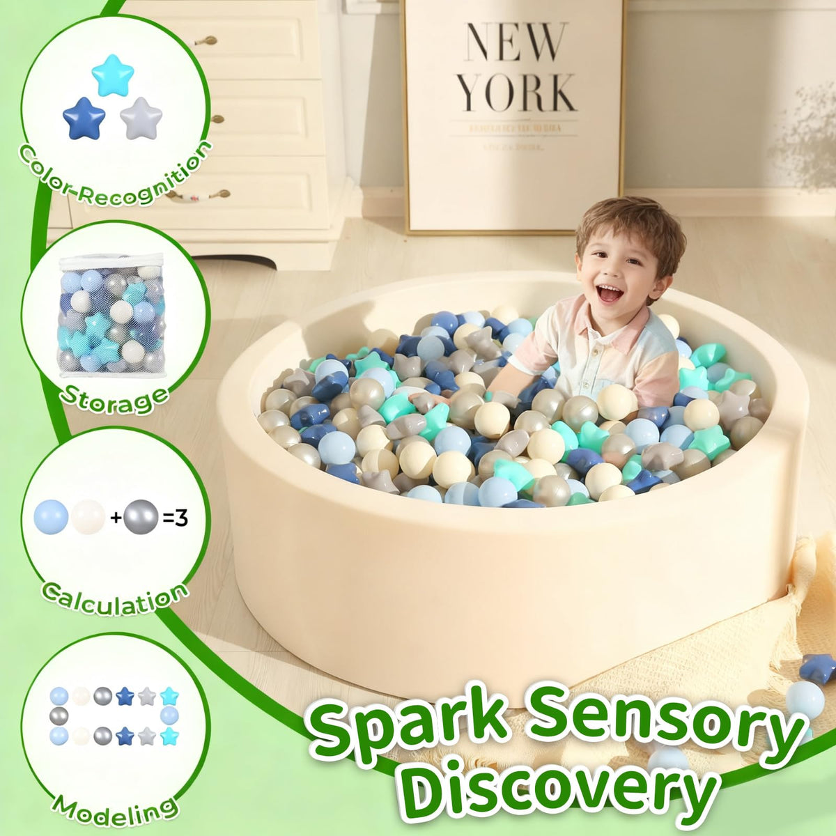 TRENDPLAY kids hands grasping ball demonstrates easy handling for toddlers