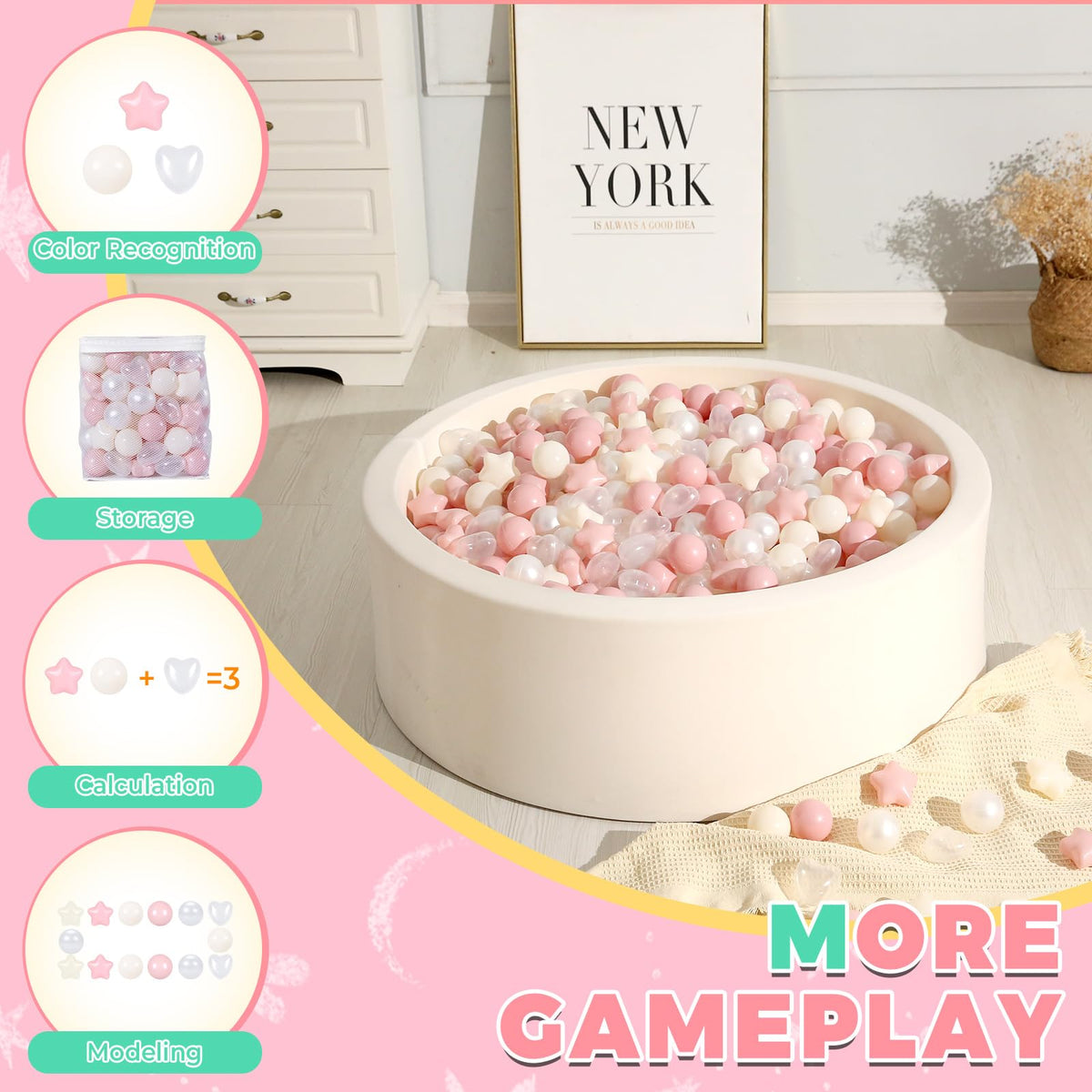 TrendPLAY festive pit balls brighten birthdays and celebrations with vibrant color.