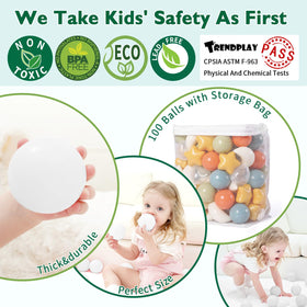 TRENDPLAY round balls provide easy grip and tactile feedback
