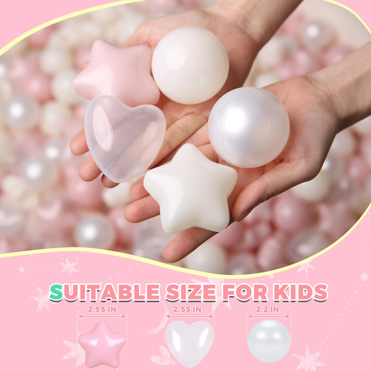 TrendPLAY round balls provide smooth texture for tumbling and stacking fun.