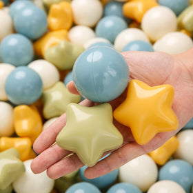 TRENDPLAY Star Ball Pit Balls in cream-yellow-blue-green create vibrant play visuals