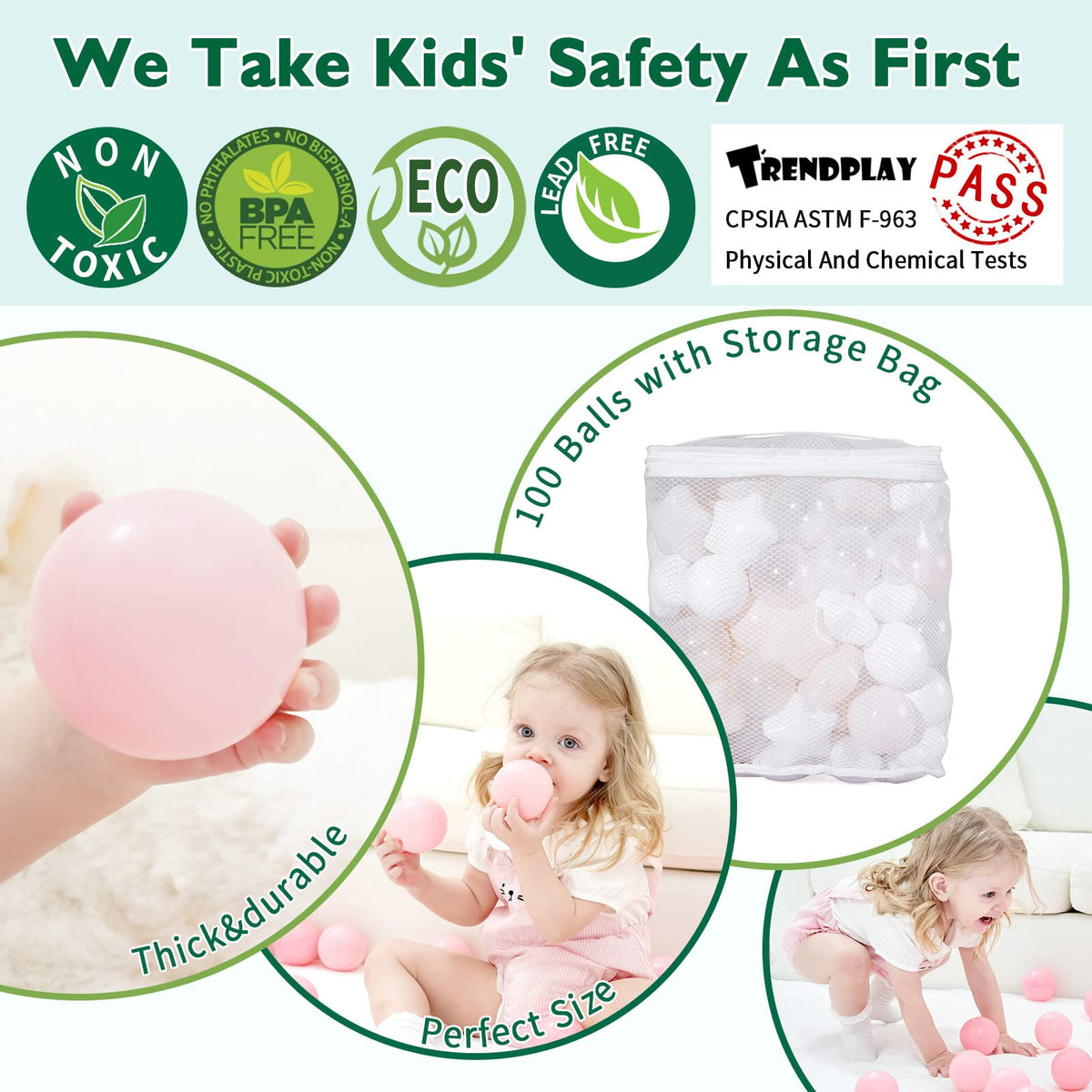 TRENDPLAY Star Ball Pit Balls 2.17 inches diameter suitable for toddlers
