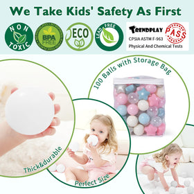 TRENDPLAY 100 star balls with storage bag for easy cleanup