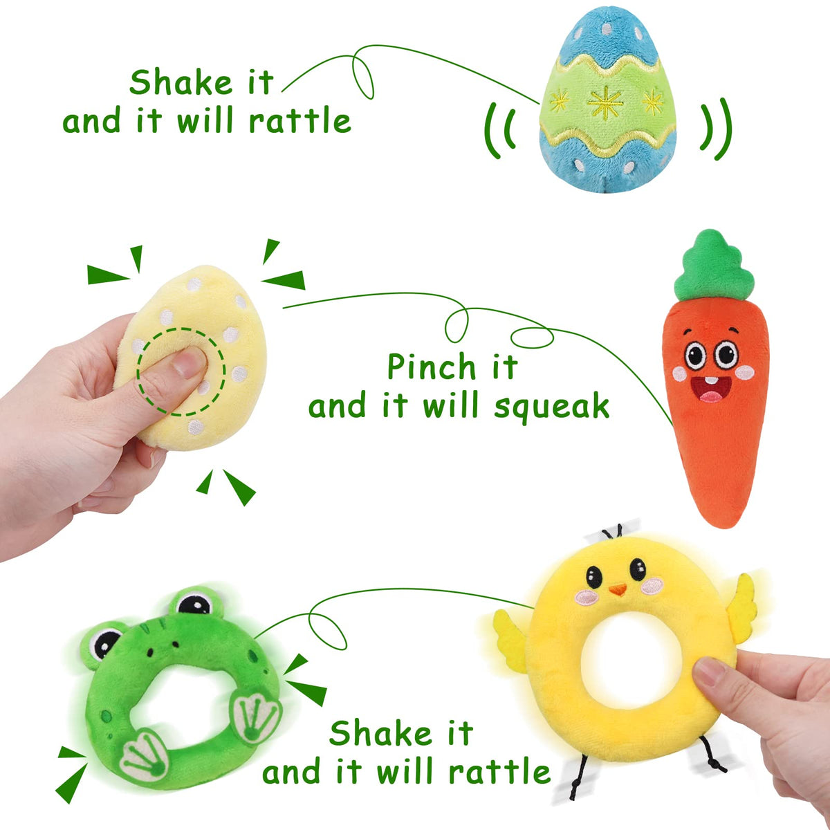 Treory Easter carrot plush soft toy for decor and play