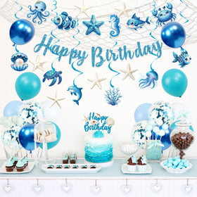 Trgowaul blue white starfish decor brightens celebration