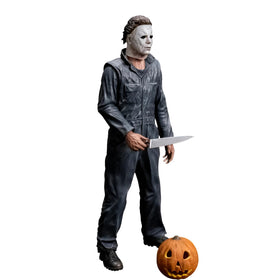 Michael Myers figure side view highlighting poseability and scale.