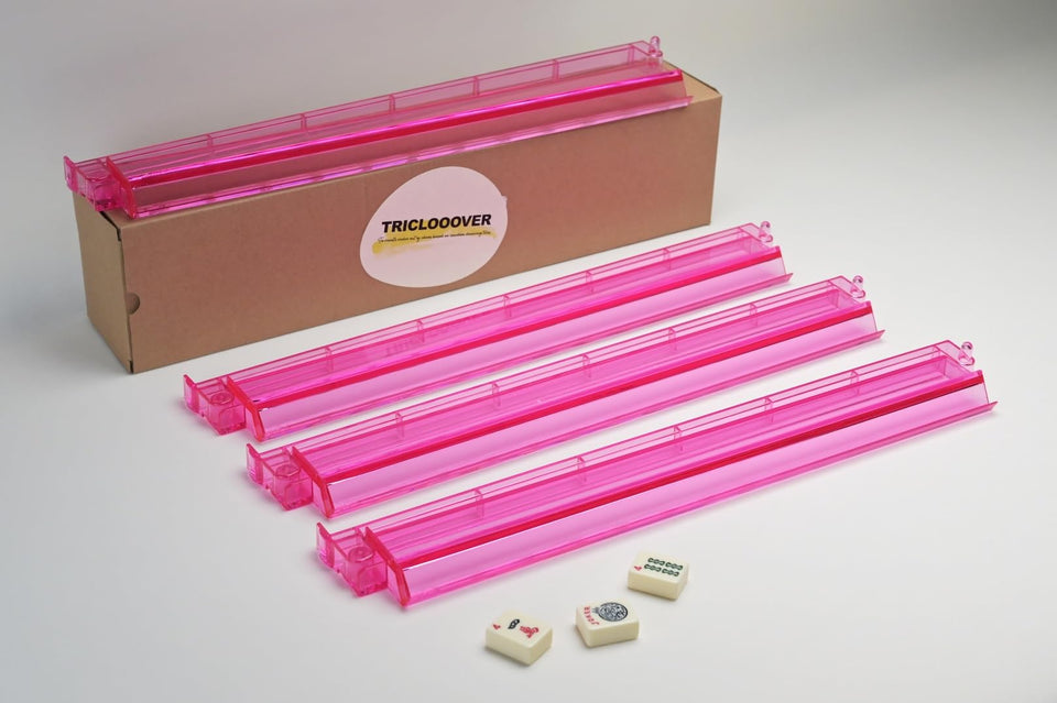 TRICLOOOVER pink mahjong rack assembly keeps tiles neatly organized during play