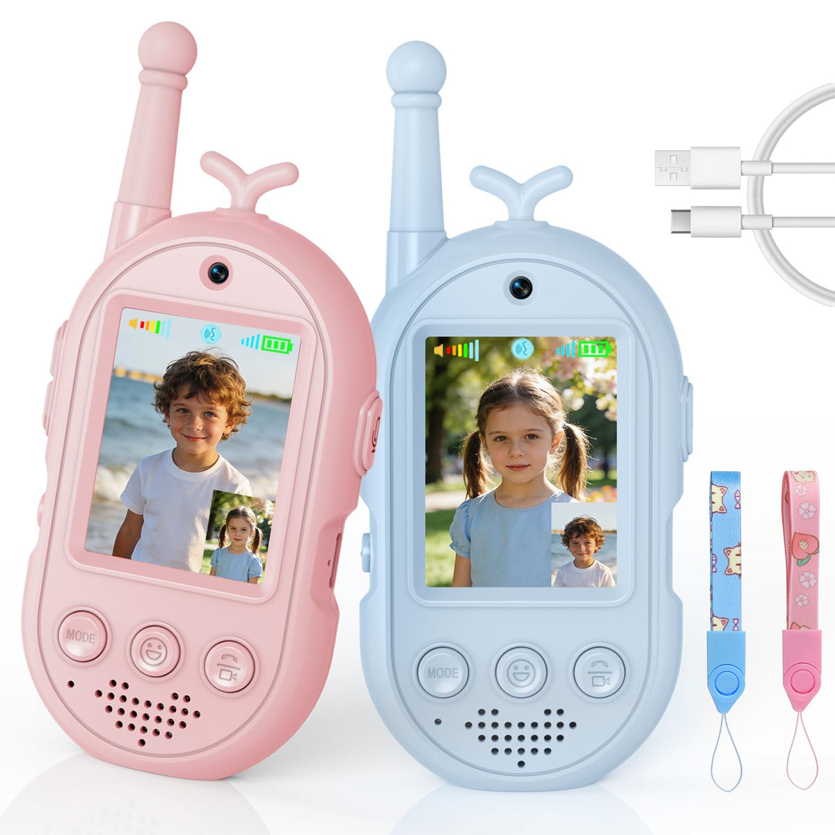Trigowalt Video Walkie Screen for kids, enabling real-time video chats indoors and outdoors.