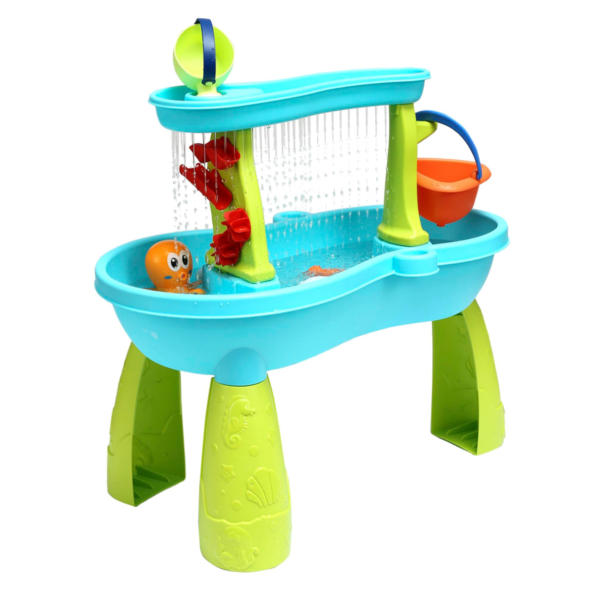 Trimate sensory sand and water table upper tier waterfall with accessories boosts imaginative play.