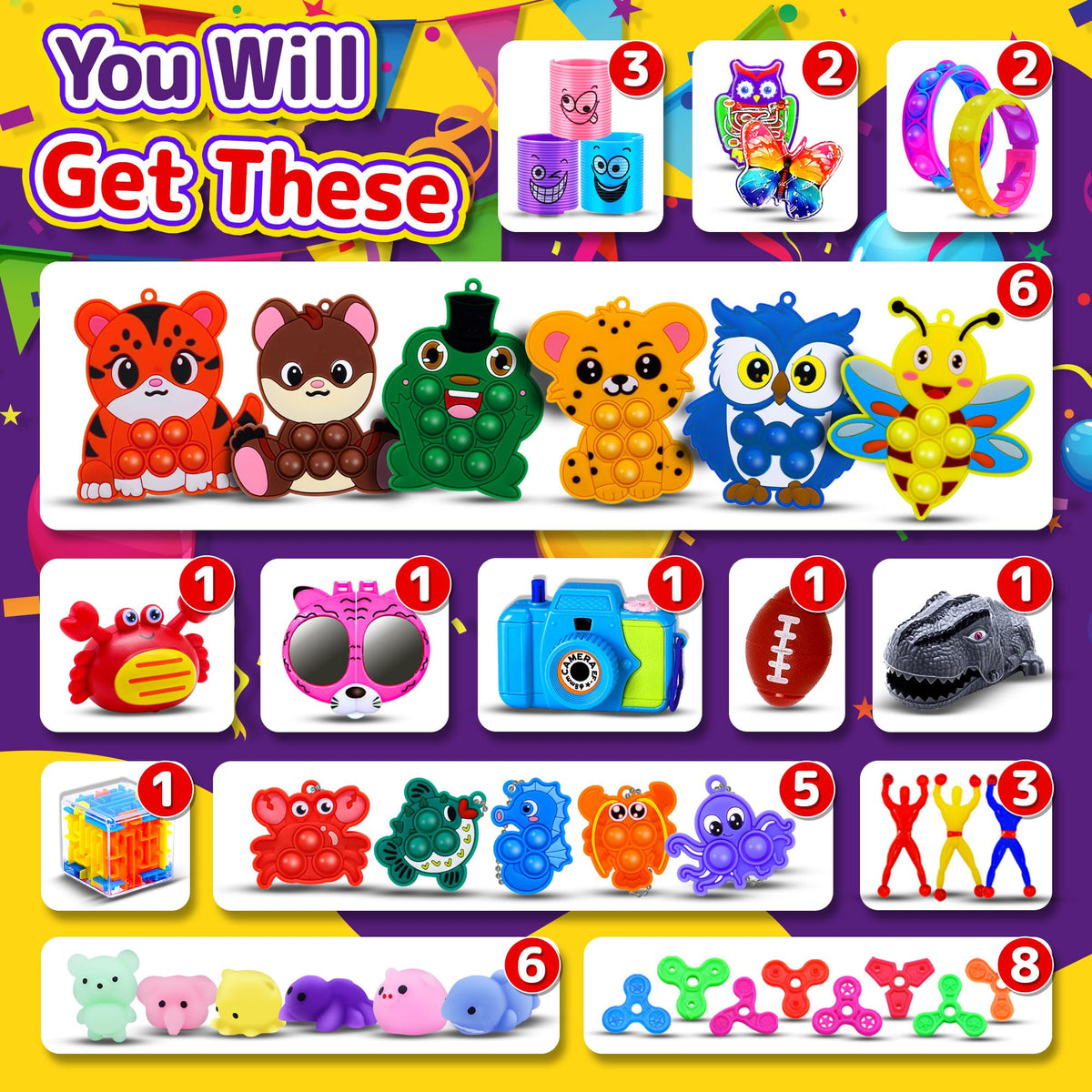 TRIRAXUS bulk fidget toys provide variety for classroom prizes and lively activities.
