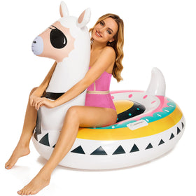 Triumpeek llama pool float with sunglasses and tie for stylish pool time