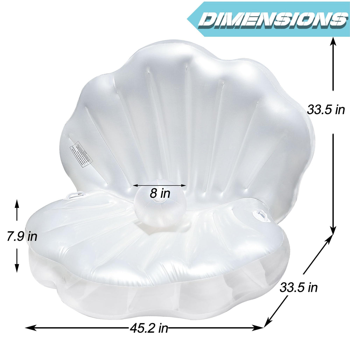 Triumpeek seashell float pearl ball 8-inch for playful pool games.