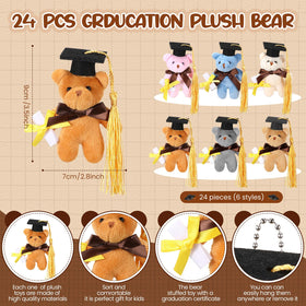 Mini bear keychain attached to bag, convenient accessory