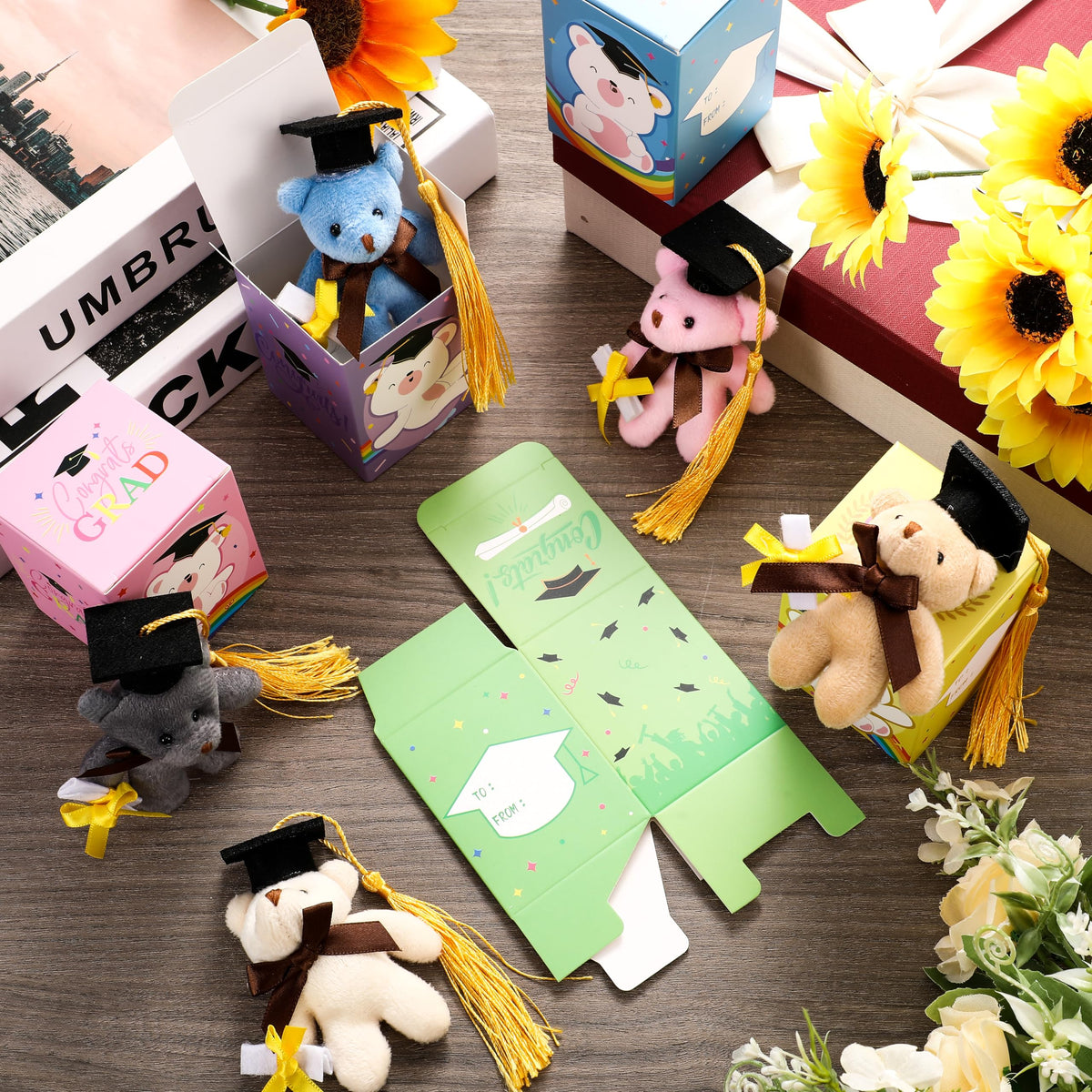 Graduation-themed gift set arranged for classroom exchange