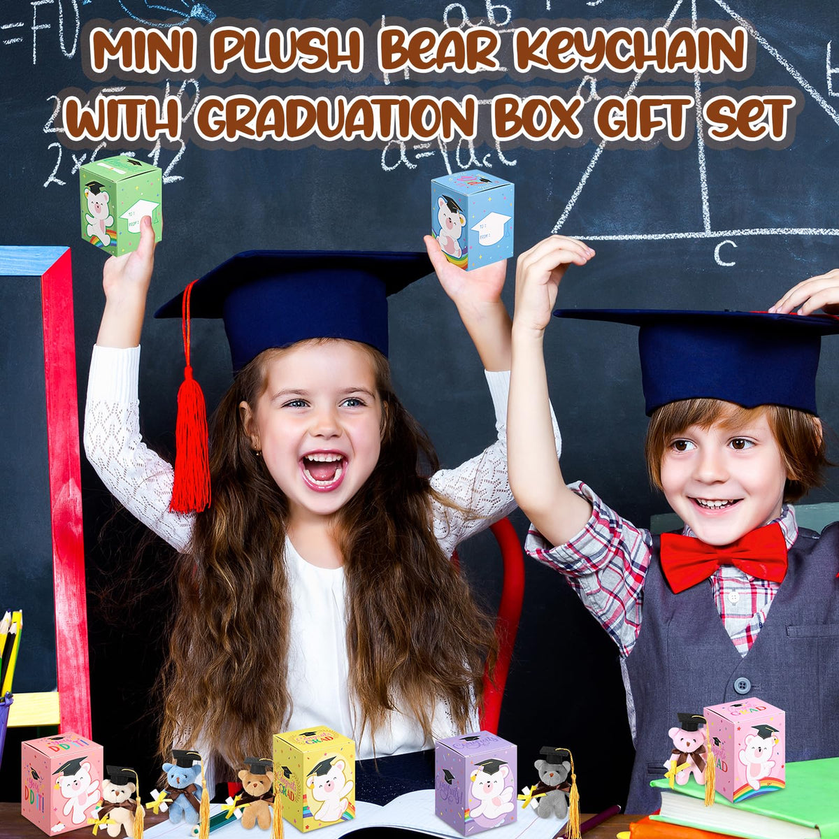 Open gift box with plush bear ready for party favors