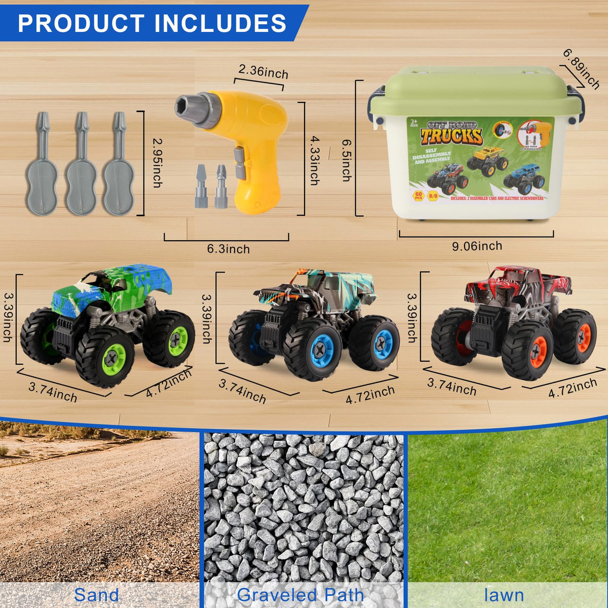 Trovogil Bright Color Trucks spark imaginative play and easy selection.