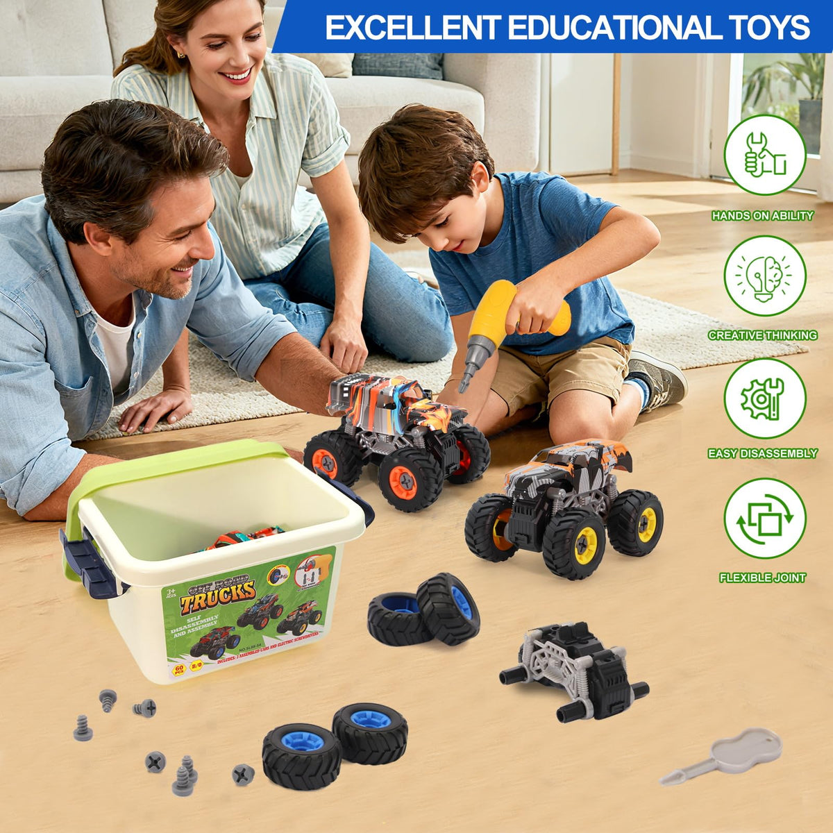 Trovogil electric drill with trucks ready for DIY assembly