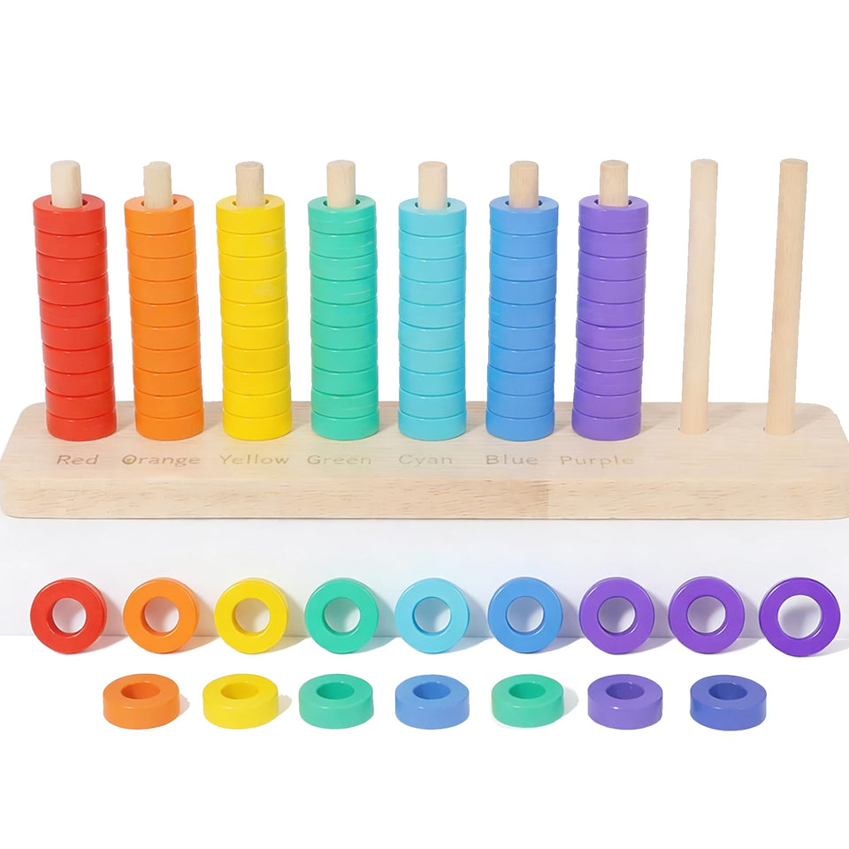 Trozihn wooden color-sorting base enables safe, engaging color exploration for toddlers.