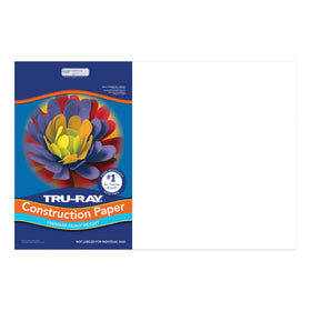 Tru-Ray premium white construction paper in 12x18 format for bold art projects