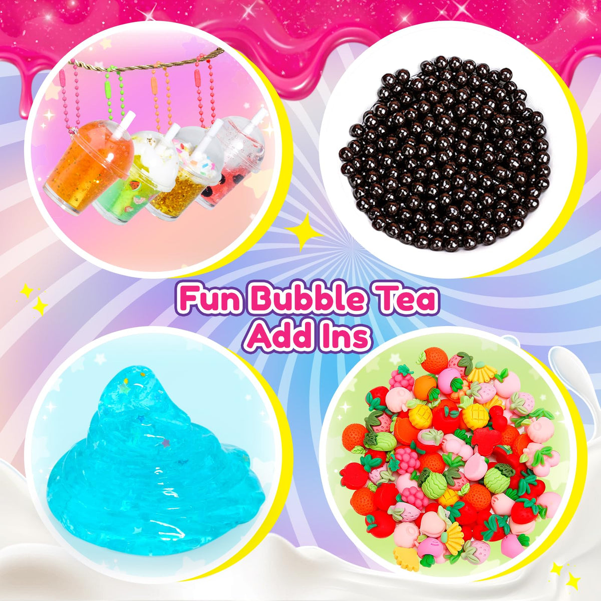 Trubic 12-pack boba tea cups for pretend tea service and display