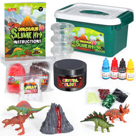 Trubic Dinosaur Slime Kit slime containers keep materials fresh and organized.