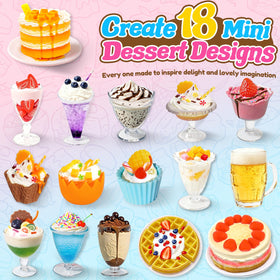 Trubic 18 mini desserts pack features over 200 pieces for textured slime and clay crafts.