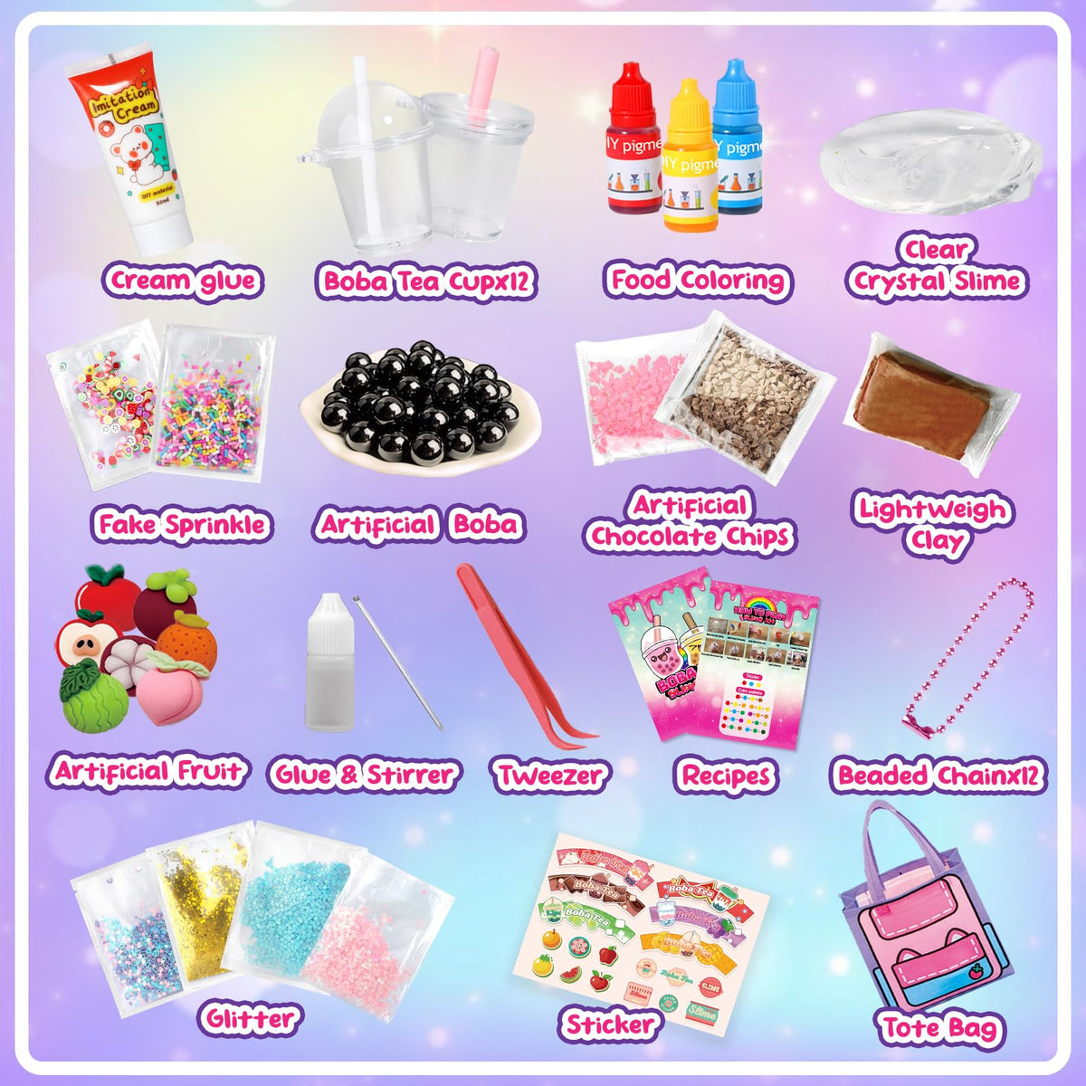 Trubic sprinkles, chips, and glitter add texture and visual detail