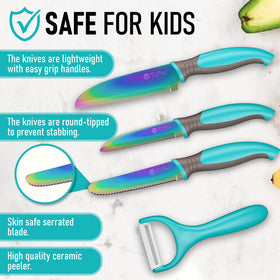 TruChef aqua chef knife for kids with safe rounded tip.