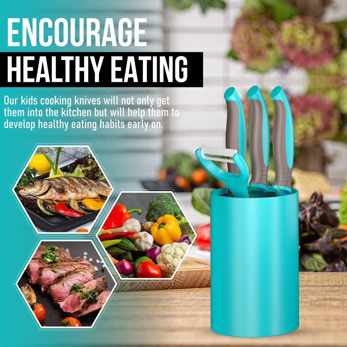 TruChef aqua ceramic peeler for quick, safe peeling.