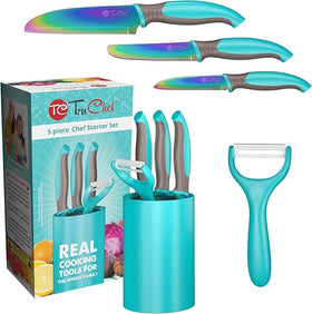 TruChef aqua ergonomic handles support small hands.