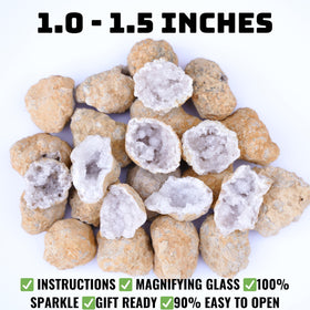 TruEnergy Mini Geodes geologist guide book helps identify minerals.