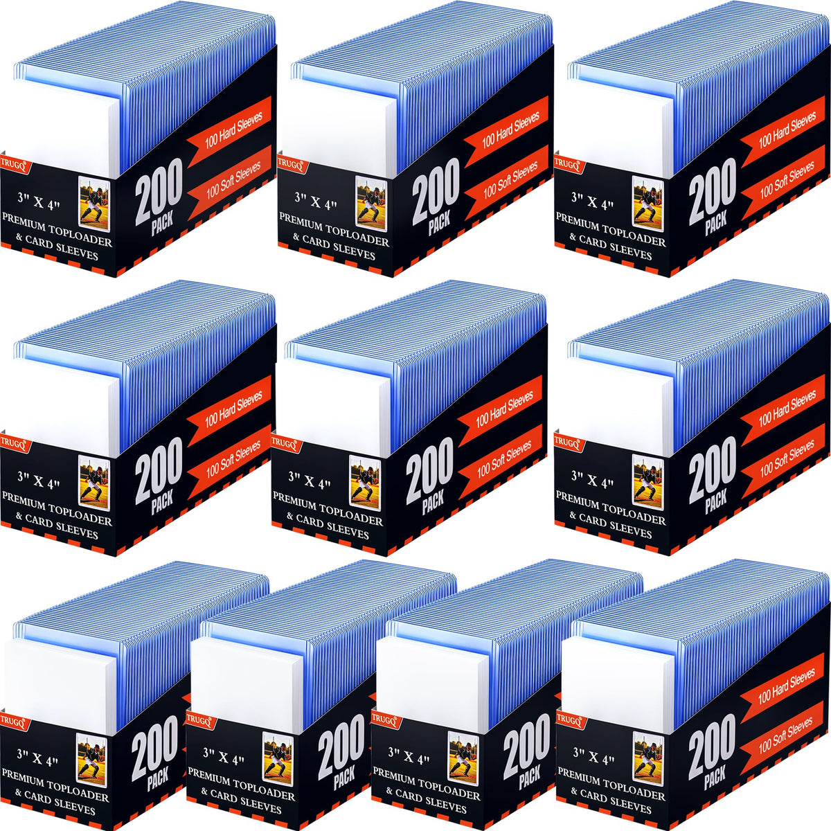 TRUGQ 2000 hard top loaders protecting standard cards during storage
