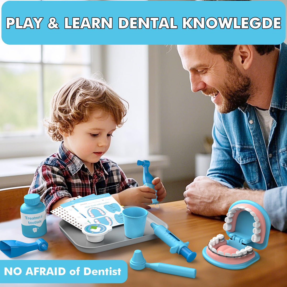Trulloyoo dentist play set pretend dentist outfit for immersive dress-up