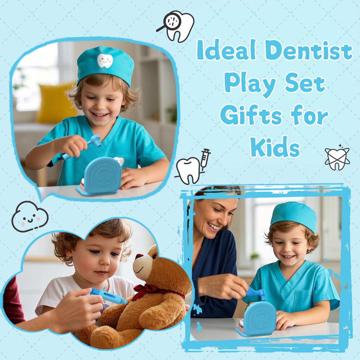 Trulloyoo dentist play set storage bag for easy cleanup and organization