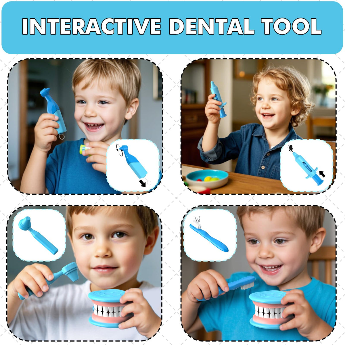 Trulloyoo dentist play set tooth hook tool for added interactivity