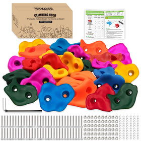 Trymaker rock holds assembly for quick secure wall mounting