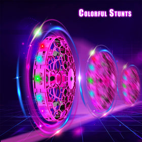 TrysGame drone with LED color show lighting up during flight.