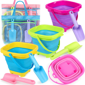 TSDATOWR collapsible beach buckets ready for quick sandcastle building