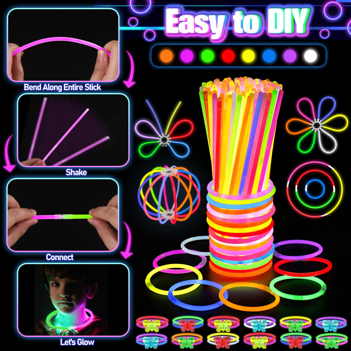 TSDATOWR glow finger lights offer easy grip lighting for activities and dancing.