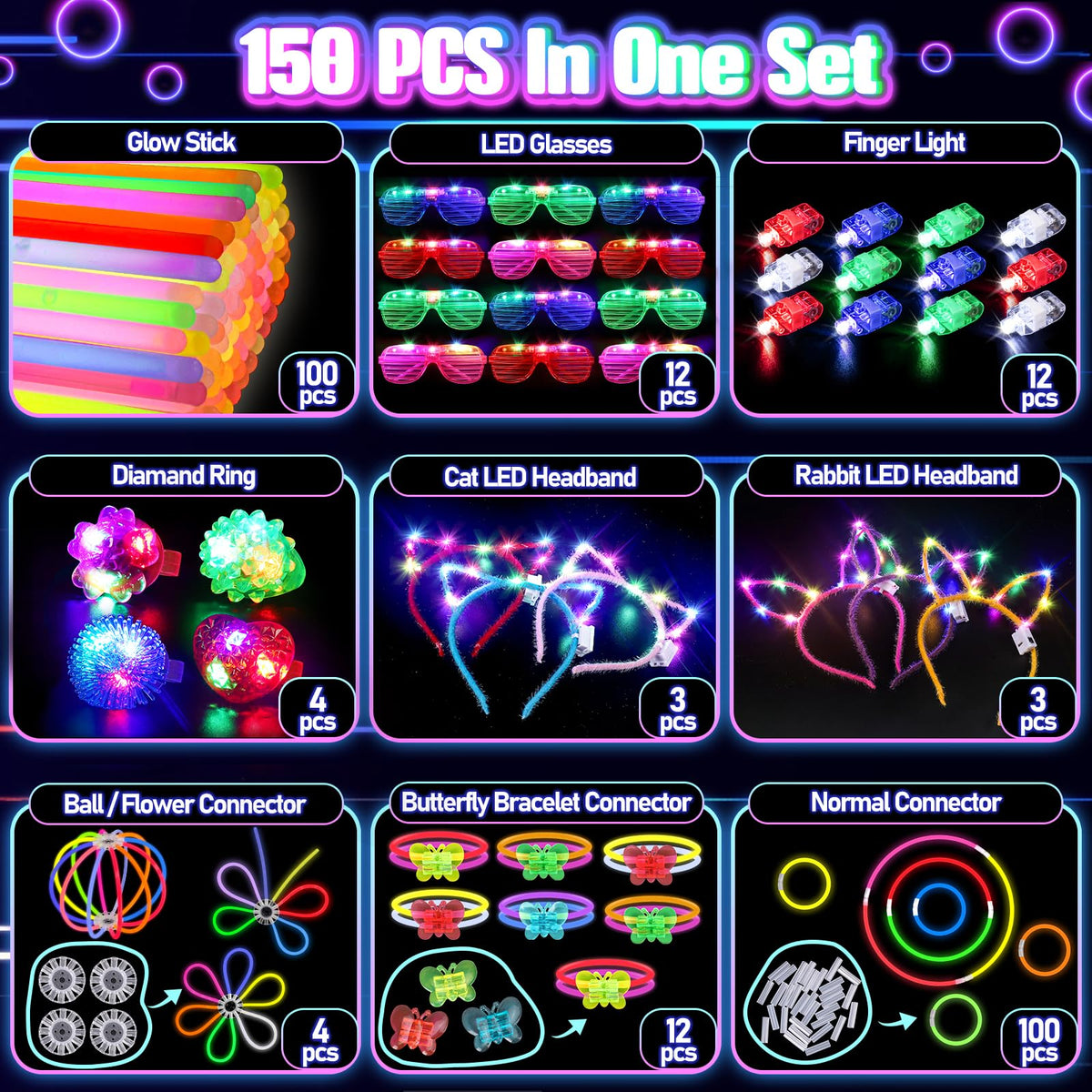 TSDATOWR glow headbands add neon flair and hands-free lighting for celebrations.