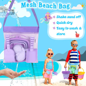 TSDATOWR mesh storage bags keep toys organized and sand-free after use.