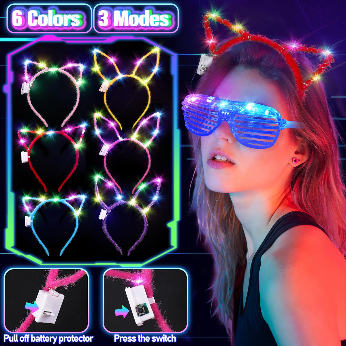 TSDATOWR neon glow sticks provide customizable DIY jewelry and party accents.