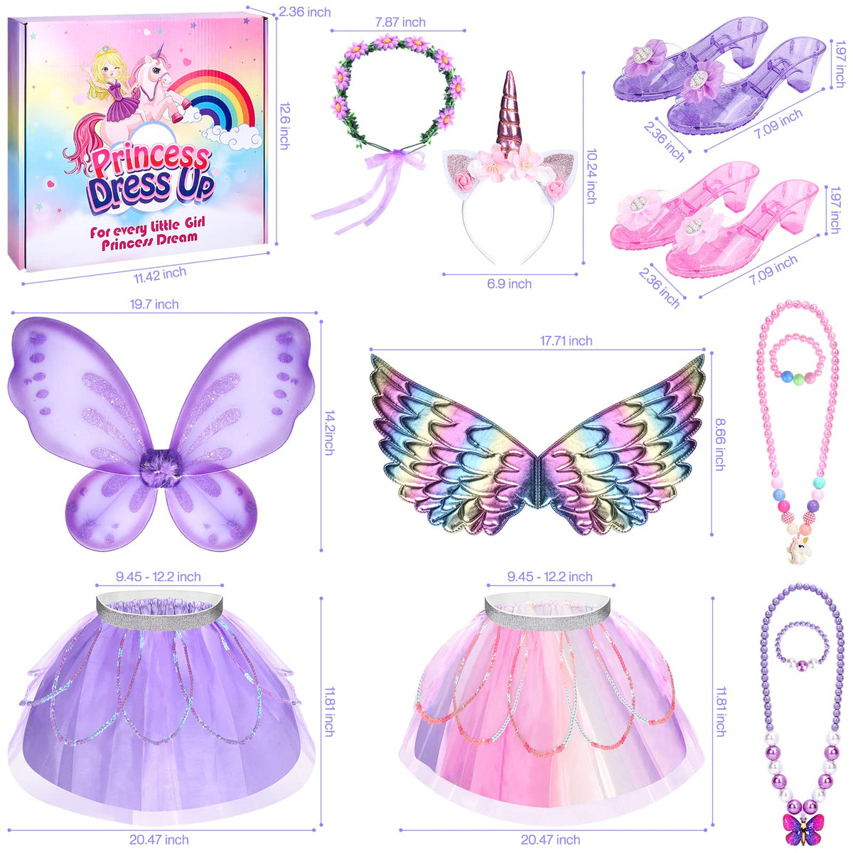 TSDATOWR princess dress-up kit packaging ideal for gifting.