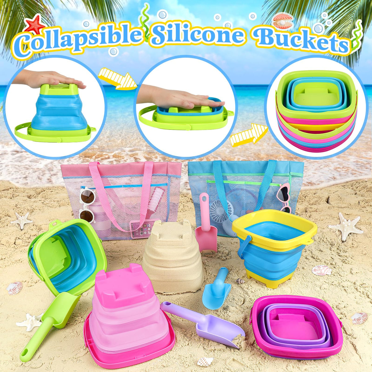 TSDATOWR sand shovels with stackable design for tidy packing