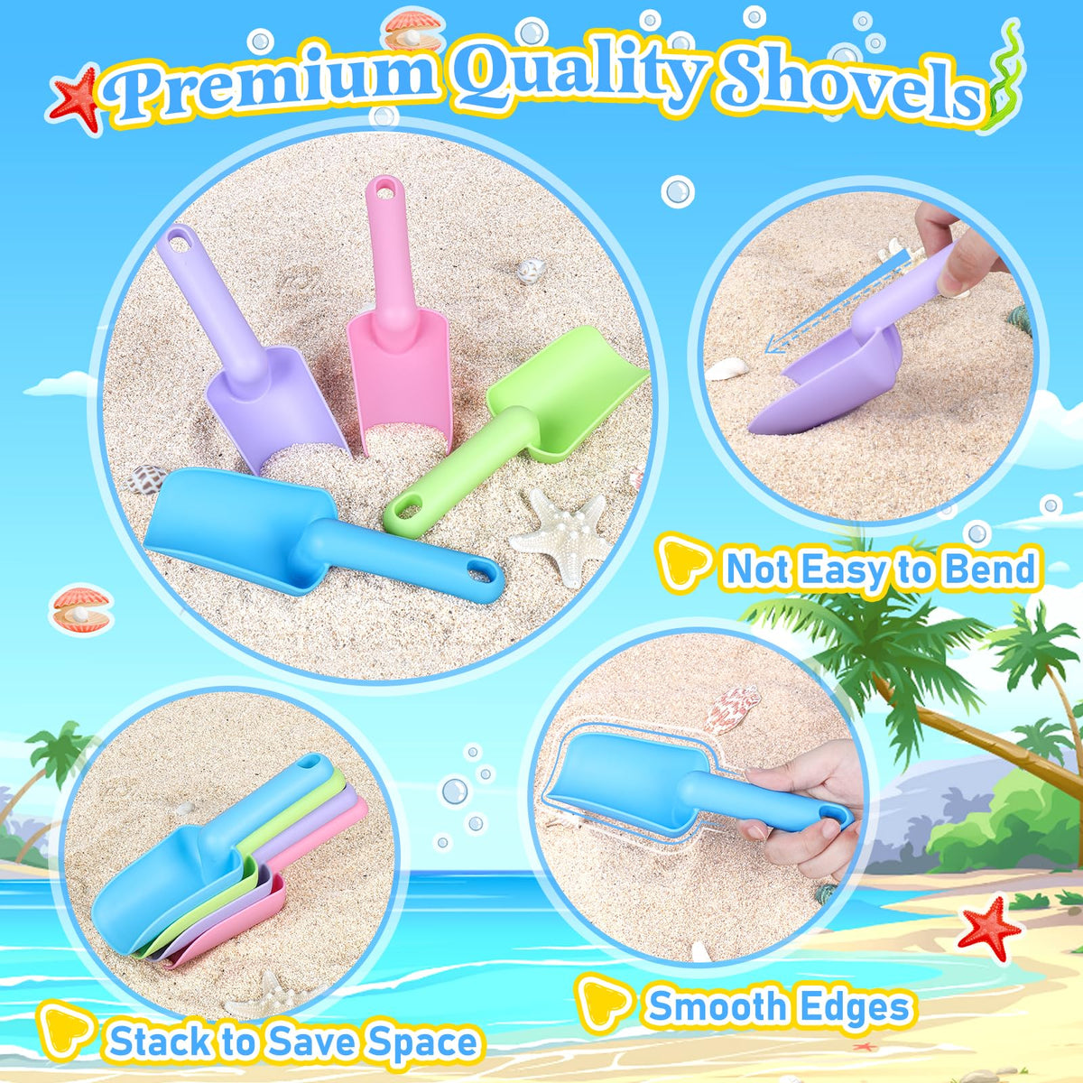 TSDATOWR stackable sand shovels save space during travel