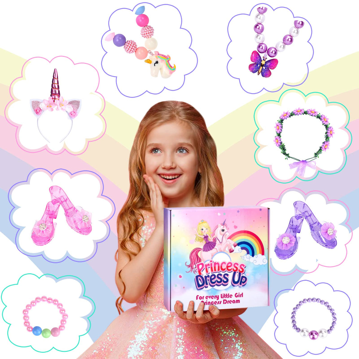 TSDATOWR unicorn headband pairs with the wings for a full fantasy.