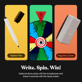 T-SIGN tabletop roulette wheel assembly shown for easy booth setup.