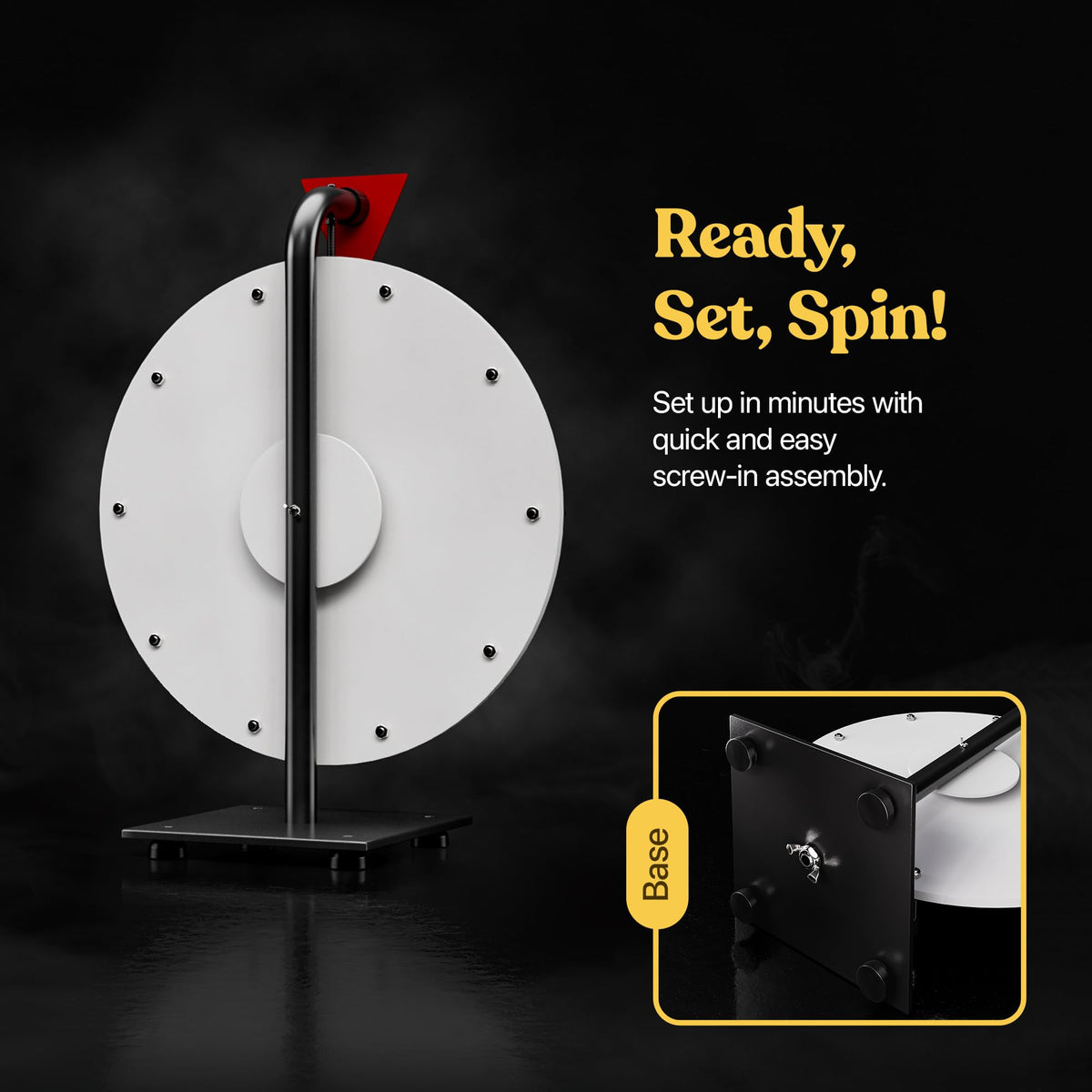 T-SIGN prize wheel ready for trade show use to attract crowds.