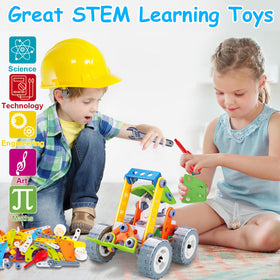 Tsomtto 10-in-1 stem toy robot kit encourages collaborative problem solving.