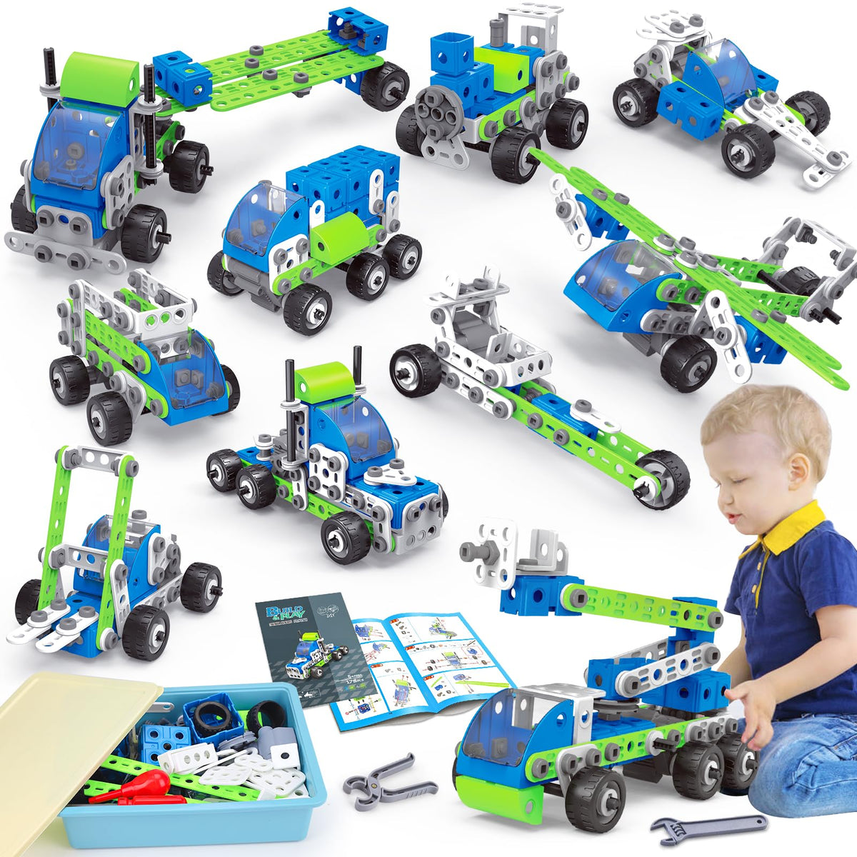 Tsomtto 18-in-1 STEM models kit for creative building and problem solving.